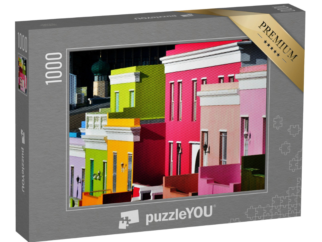 Puzzle 1000 Teile „Landschaft mit bunten Häusern in Bo-Kaap Kapstadt“