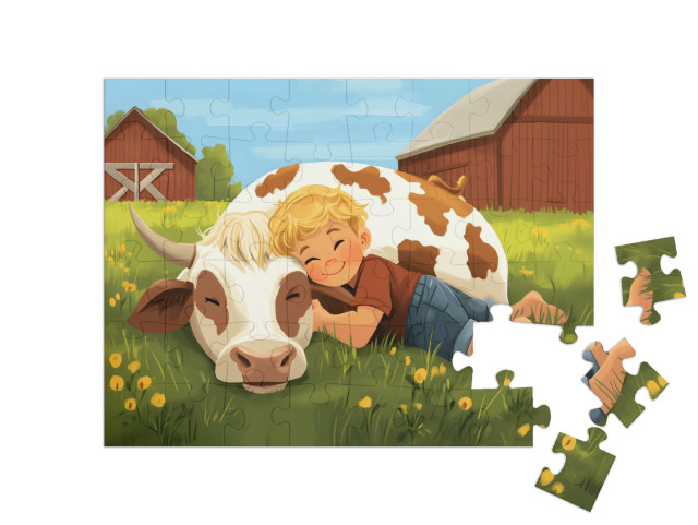 Puzzle 48 Teile „Kuschelzeit im Grünen“