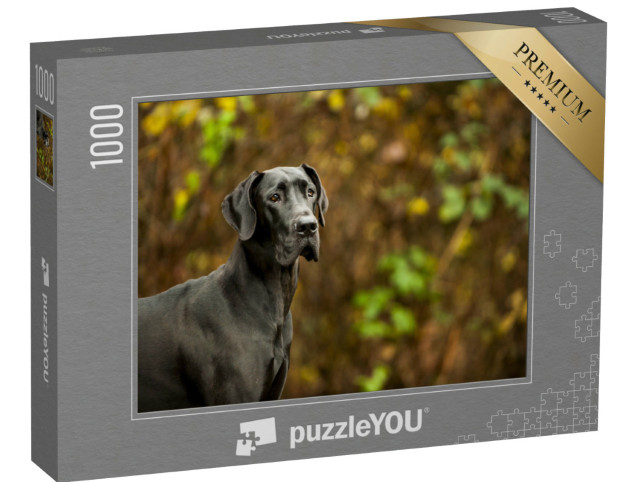 Puzzle 1000 Teile „Deutsche Dogge steht vor der Vegetation“