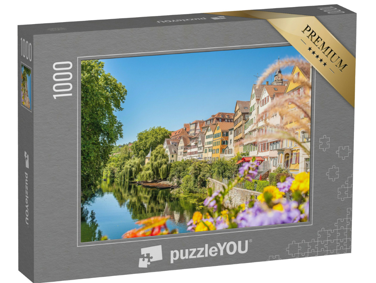 Puzzle 1000 Teile „Wunderschöne Häuserfassaden von Tübingen am Neckar“