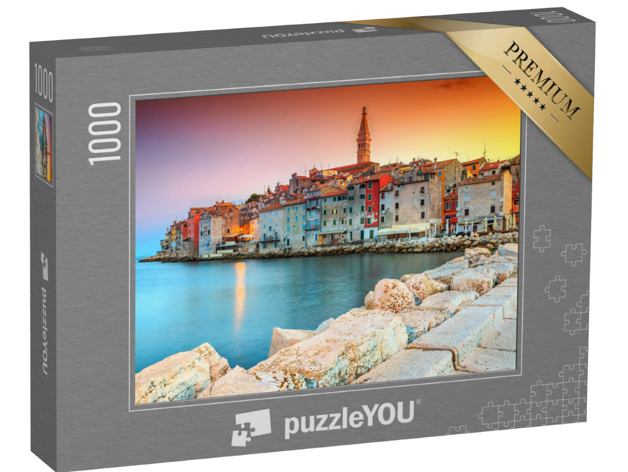 Puzzle 1000 Teile „Romantische Altstadt von Rovinj, Kroatien“