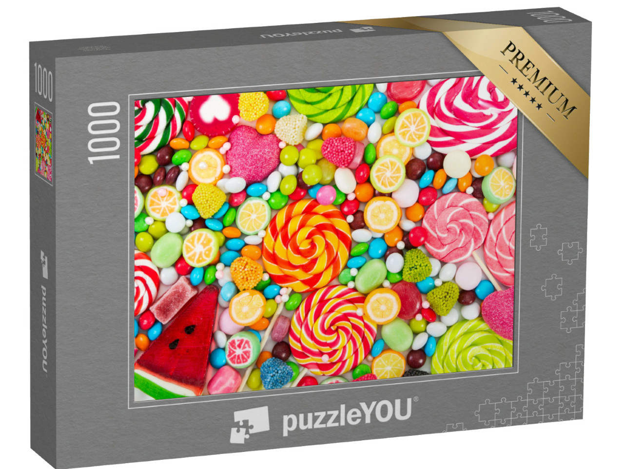Puzzle 1000 Teile „Bunte Lutscher und runde Süßigkeiten“