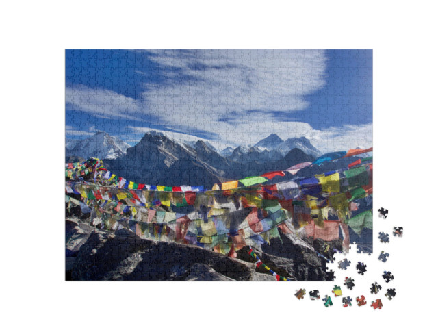 Puzzle 1000 Teile „Blick auf den Mount Everest vom Gipfel des Gokyo Ri“