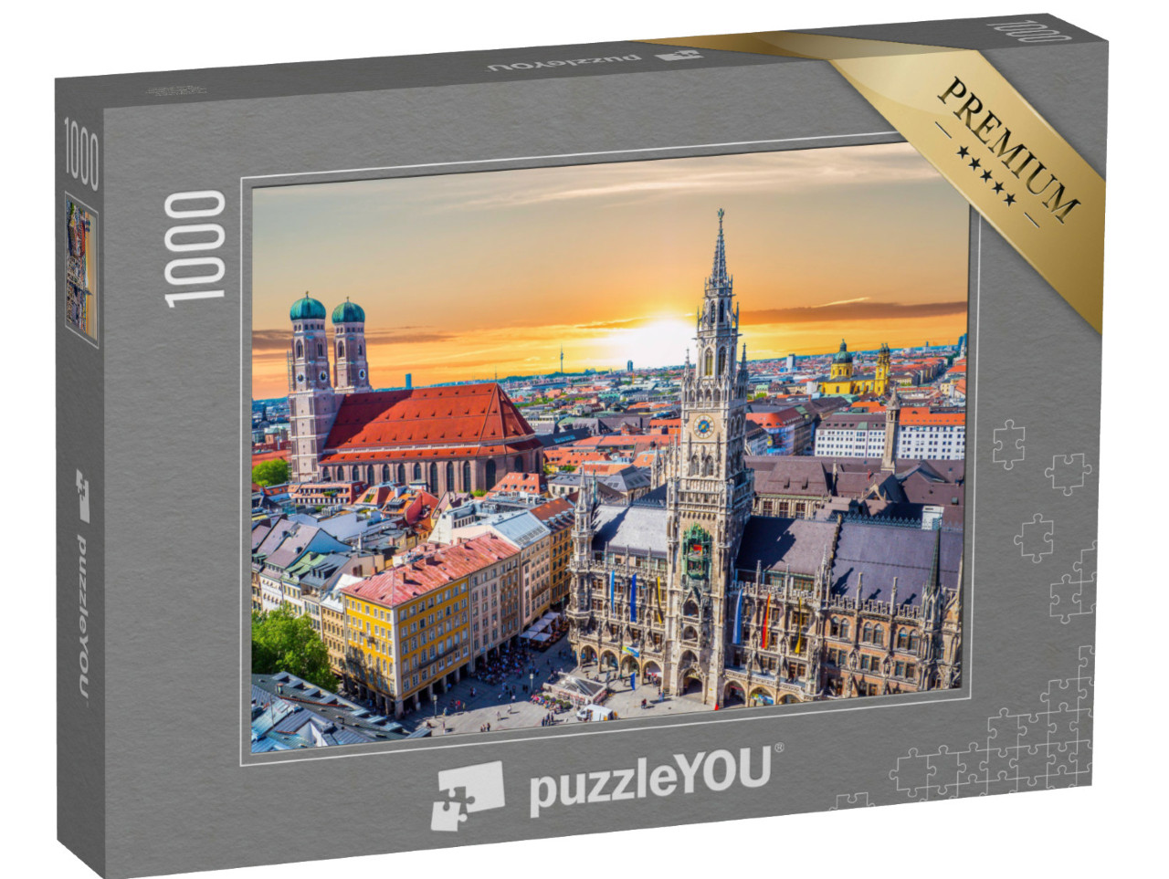 Puzzle 1000 Teile „Einfach schön: München bei Sonnenuntergang, Bayern, Deutschland“
