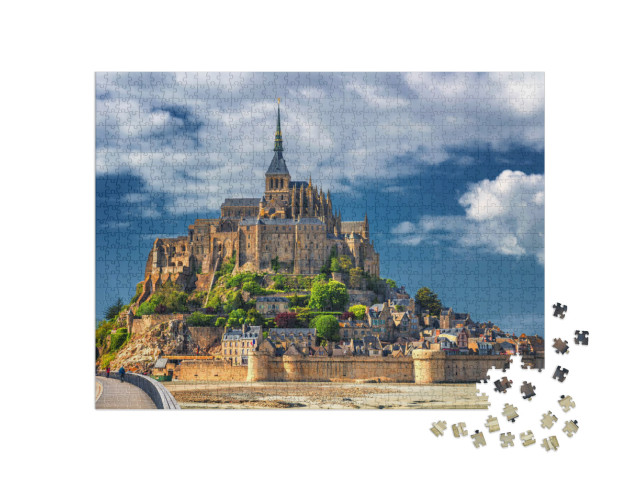 Puzzle 1000 Teile „Gezeiteninsel Le Mont Saint-Michel, Normandie, Nordfrankreich“