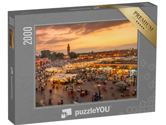 Puzzle 2000 Teile „Abendlicher Jamaa el-Fna-Marktplatz, Marrakesch, Marokko“