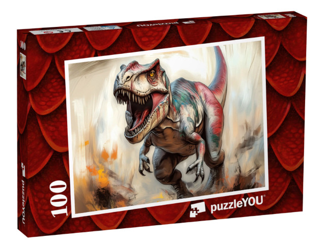 Puzzle 100 Teile „T-Rex auf der Jagd“