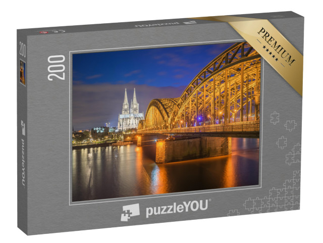 Puzzle 200 Teile „Nachtansicht des Kölner Doms in Köln, Deutschland“