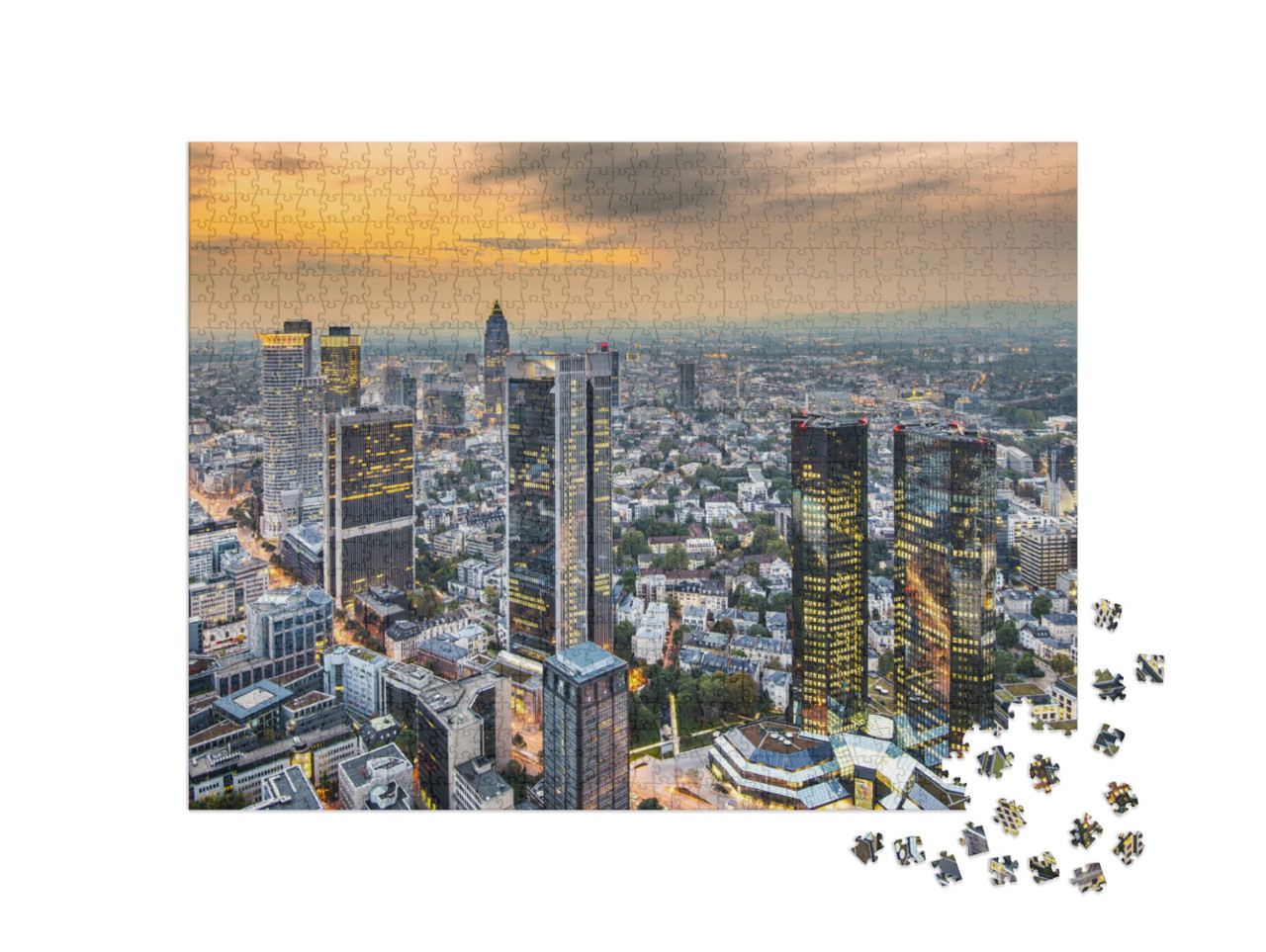 Puzzle 1000 Teile „Stadtbild von Frankfurt, Deutschland, dem Finanzzentrum des Landes“