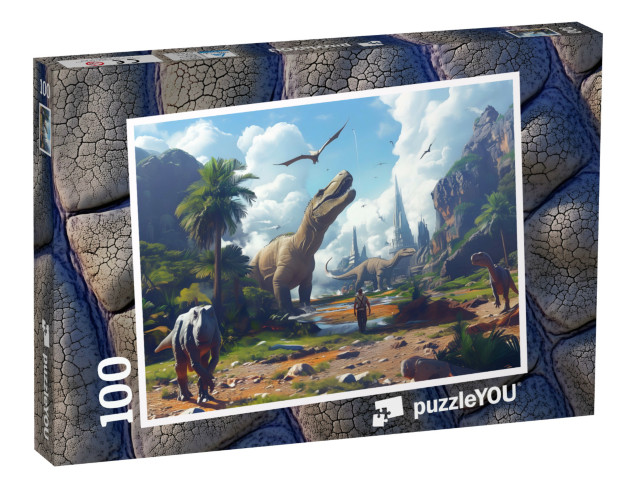 Puzzle 100 Teile „Das geheimnisvolle Dino-Tal“