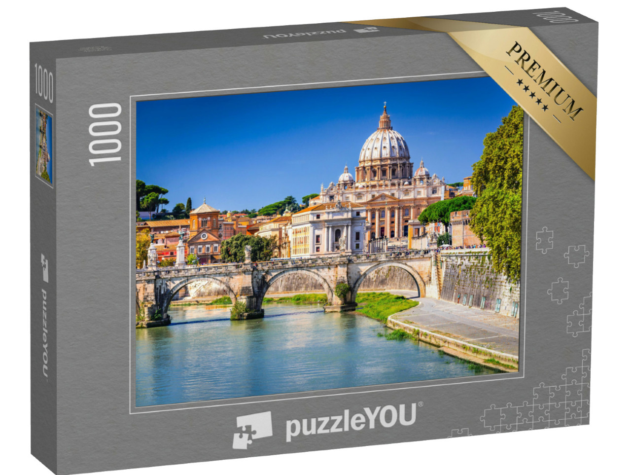 Puzzle 1000 Teile „Vatikan-Kuppel der Basilika St. Peter über den Tiber, Rom“