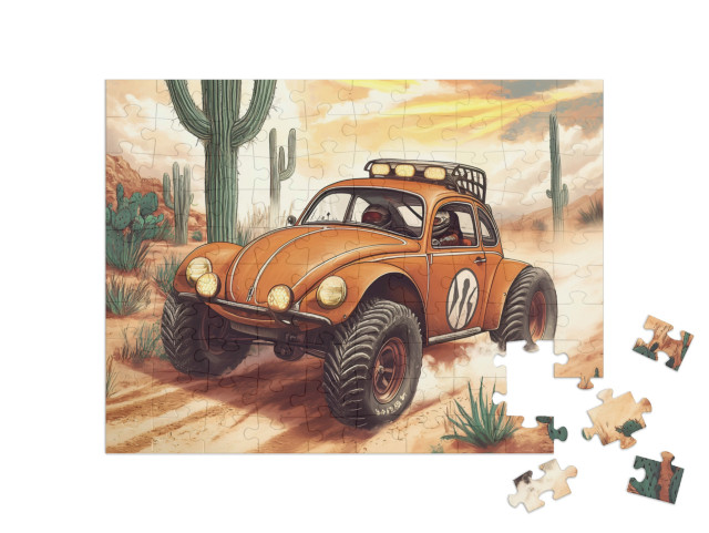 Puzzle 100 Teile „Offroad Wüstenreally rockt“