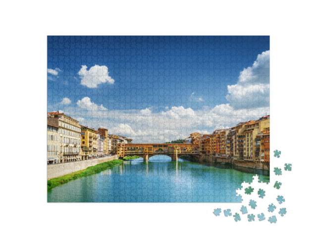 Puzzle 1000 Teile „Ponte Vecchio am Fluss Arno in Florenz, Toskana, Italien“
