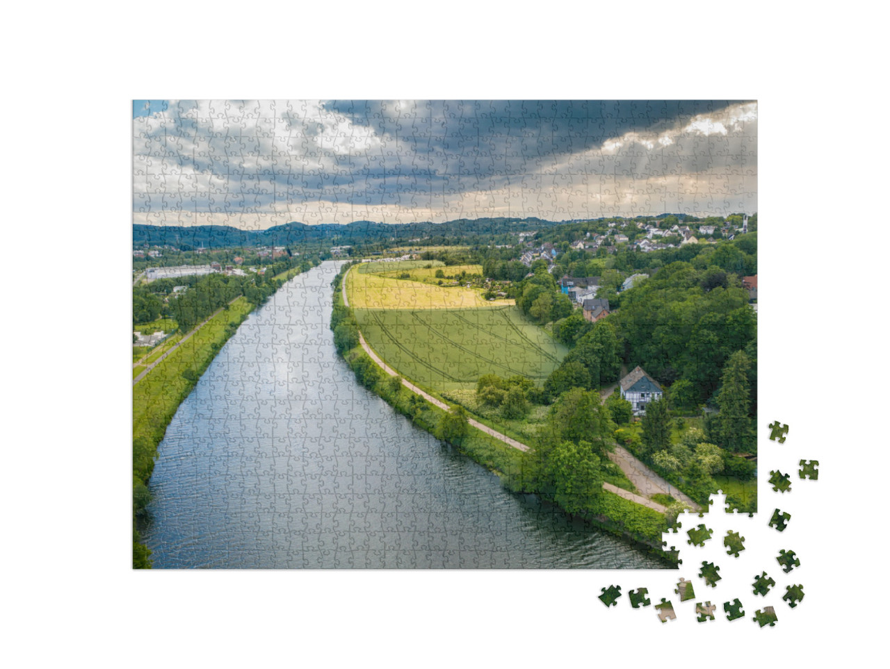 Puzzle 1000 Teile „Blick von oben auf das Ruhrgebiet“