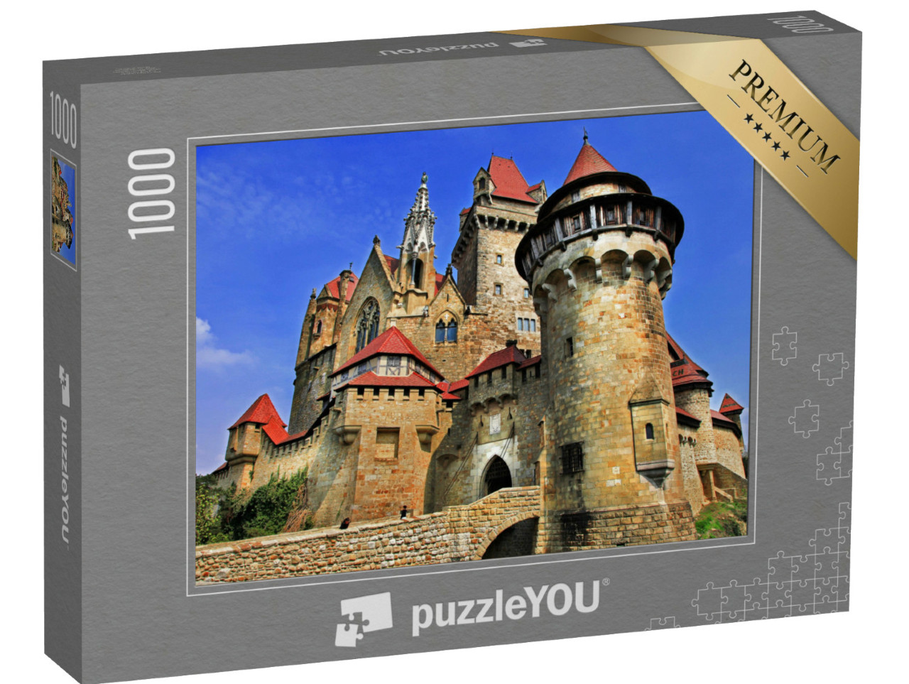 Puzzle 1000 Teile „Burg Kreuzenstein, eine der besterhaltesten Burgen Europas, Österreich“