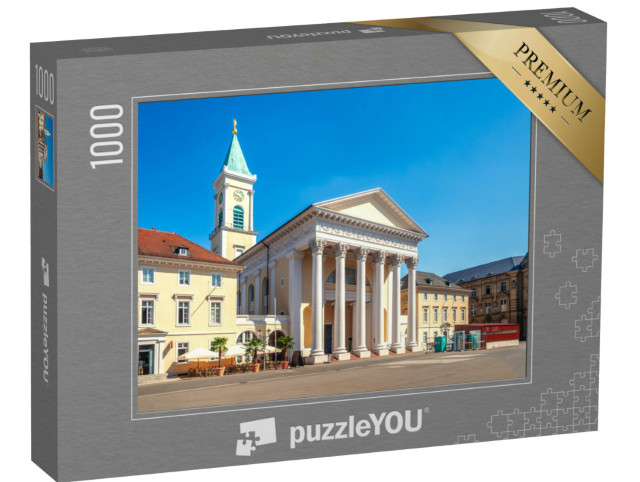 Puzzle 1000 Teile „Stadtkirche am Marktplatz in Karlsruhe, Deutschland“