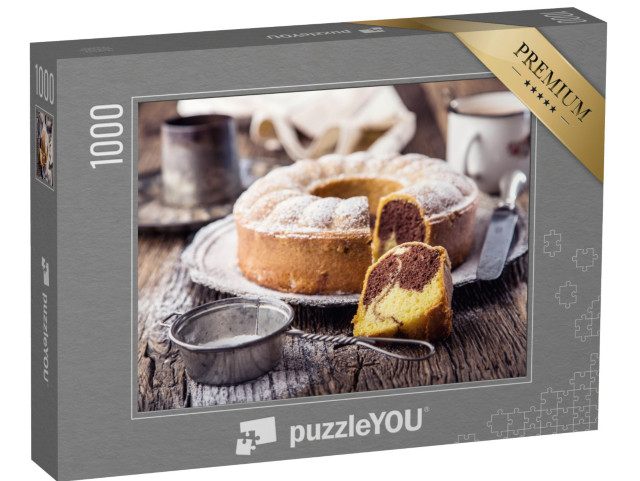 Puzzle 1000 Teile „Marmorkuchen, Kaffee“