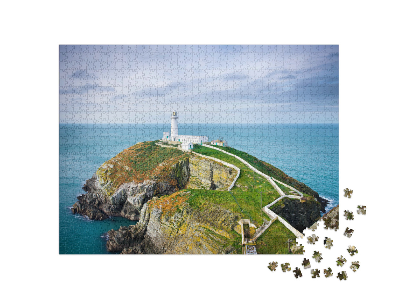 Puzzle 1000 Teile „South Stack Leuchtturm in Anglesey, Wales, Großbritannien“