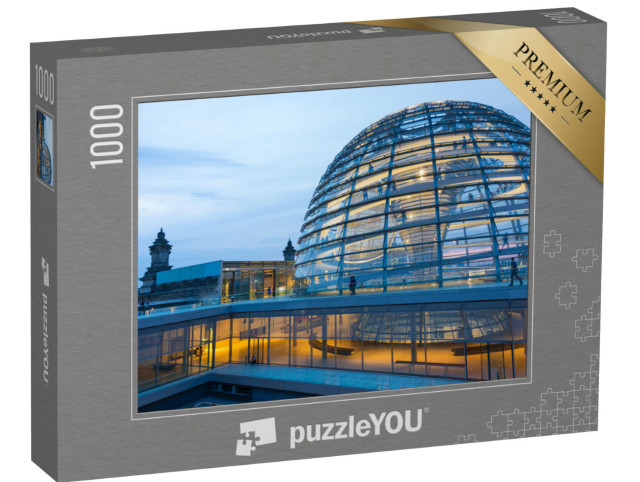 Puzzle 1000 Teile „Beleuchtete Glaskuppel auf dem Dach des Reichstags in Berlin“