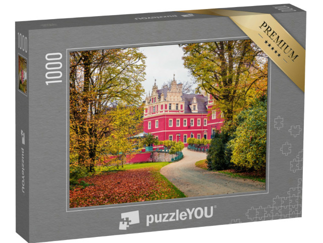 Puzzle 1000 Teile „Herbst am Schloss Muskau, UNESCO-Weltkulturerbe, Deutschland“