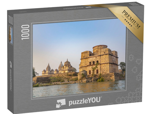 Puzzle 1000 Teile „Bundela-Kenotaphen am Kanchan Ghat in Orchha“