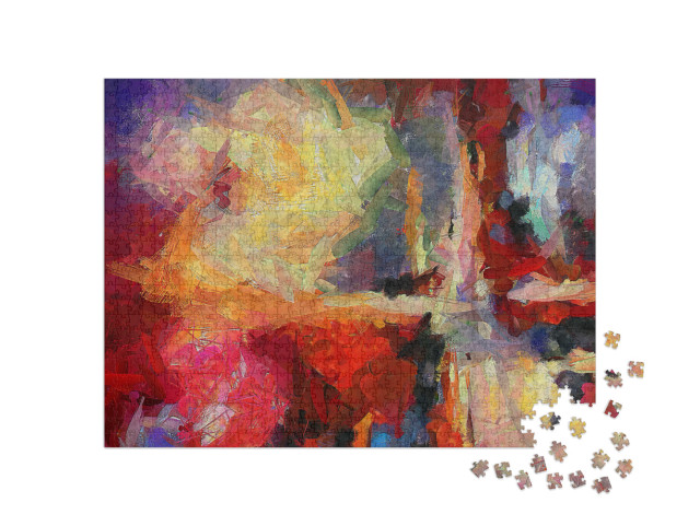 Puzzle 1000 Teile „Abstrakter Kunsthintergrund, Öl auf Leinwand“