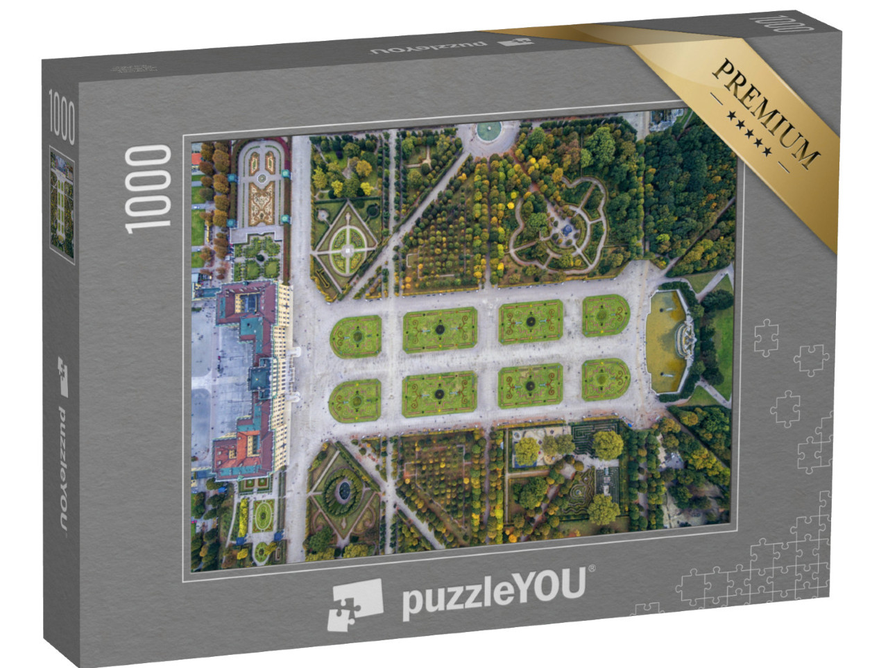 Puzzle 1000 Teile „Vogelperspektive: Schloss Schönbrunn mit Garten, Wien“