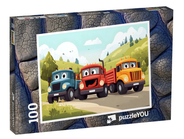 Puzzle 100 Teile „Die Baustellen-Fahrzeuge“