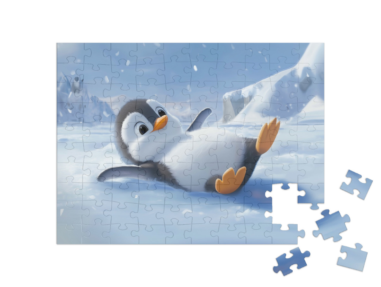 Puzzle 100 Teile „Pauls Pinguinparty“