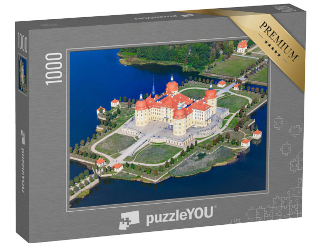 Puzzle 1000 Teile „Luftaufnahme von Schloss Moritzburg, Sachsen, Deutschland“