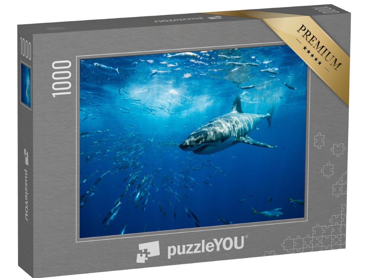 Puzzle 1000 Teile „Majestätischer weißer Hai, Guadalupe Island, Mexiko“