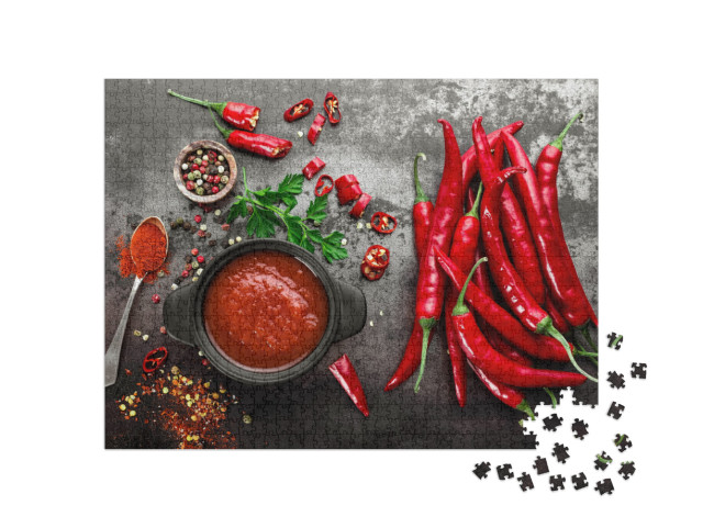 Puzzle 1000 Teile „scharfe Chilisauce, Ketchup“