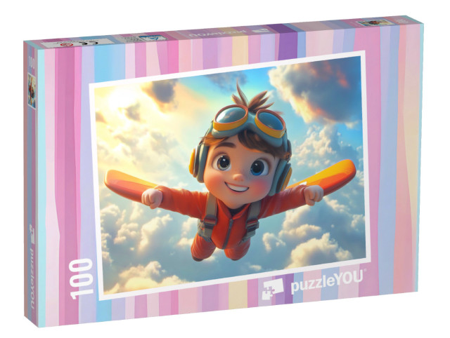 Puzzle 100 Teile „Oskar fliegt davon“