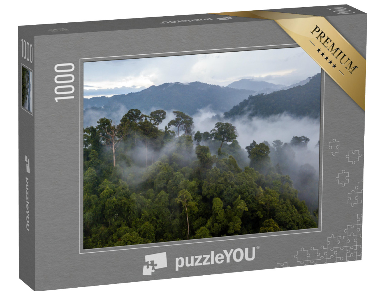 Puzzle 1000 Teile „Dunst über dem tropischen Regenwald nach einem Sturm“