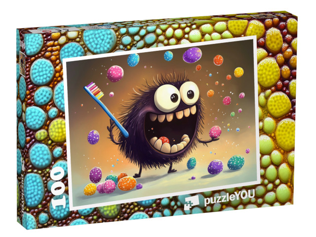 Puzzle 100 Teile „Das freche Monster Wackelzahn“