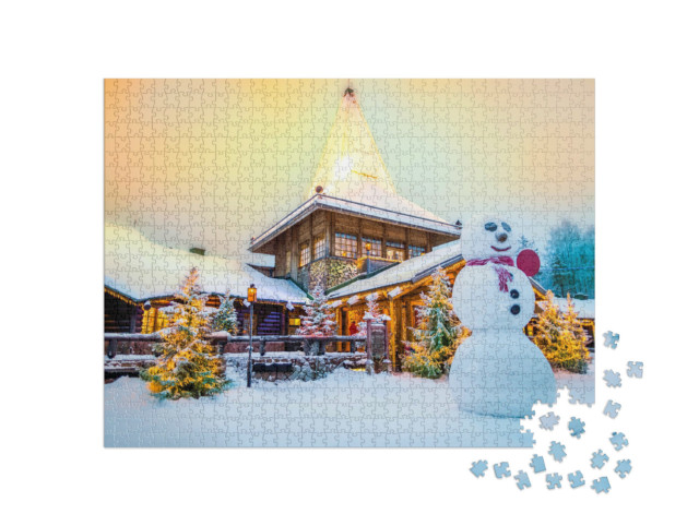 Puzzle 1000 Teile „Bezauberndes Weihnachtsmanndorf in Lappland Finnland“