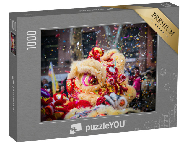 Puzzle 1000 Teile „Löwentanz und Konfetti beim chinesischen Neujahrsfest“