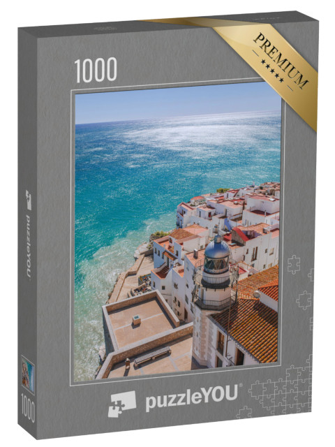 Puzzle 1000 Teile „Leuchtturm von Peñíscola, Valencia, Spanien“