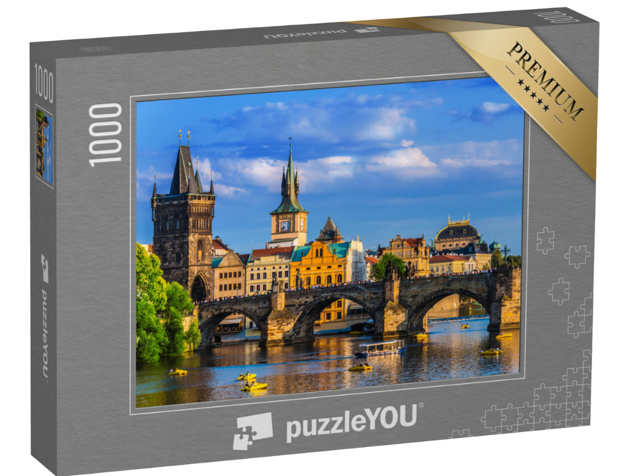 Puzzle 1000 Teile „Prager Innenstadt mit der Karlsbrücke über die Moldau“