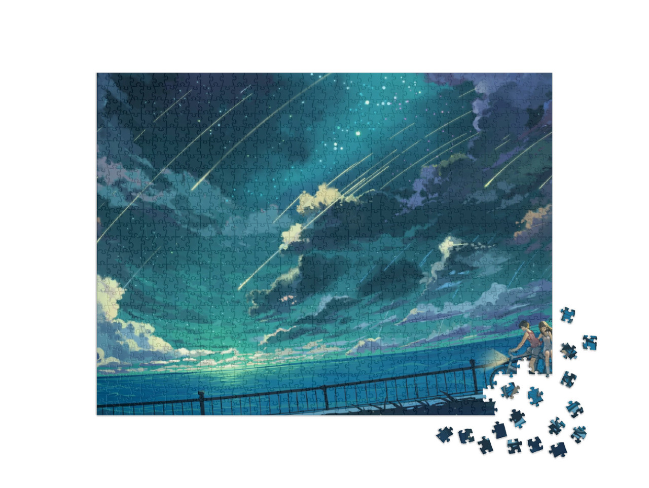 Puzzle 1000 Teile „Ästhetische Anime: Jungen und Mädchen“