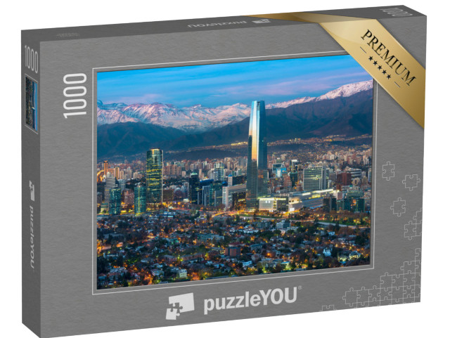 Puzzle 1000 Teile „Panoramablick auf Providencia und Las Condes, Wolkenkratzer in Santiago de Chile“