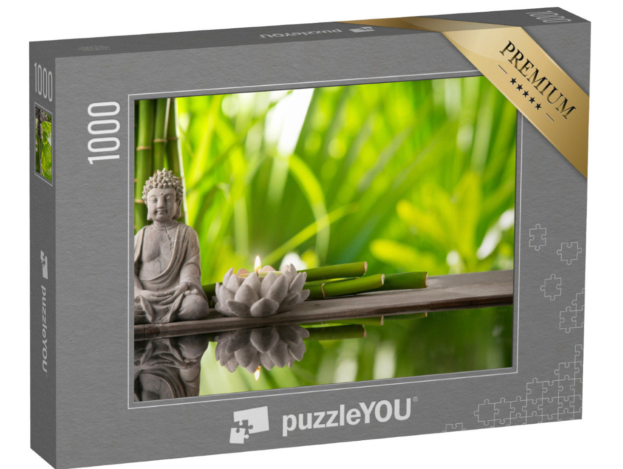 Puzzle 1000 Teile „Buddha in Meditation mit brennender Kerze“