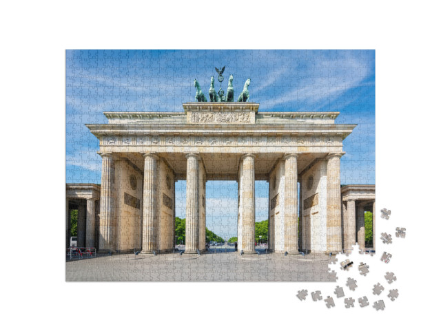 Puzzle 1000 Teile „Berühmtes Brandenburger Tor auf dem Pariser Platz, ohne Menschen“