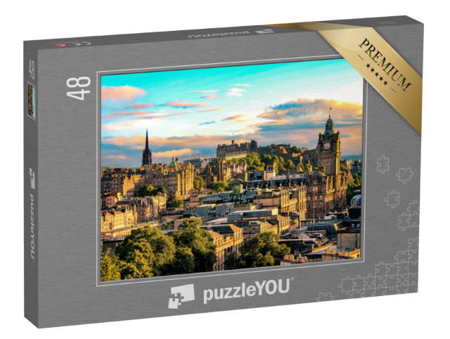 Puzzle 48 Teile „Skyline von Edinburgh vom Calton Hill aus gesehen, Schottland“