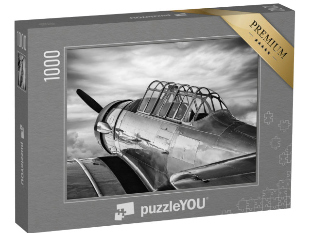 Puzzle 1000 Teile „Historisches Flugzeug über den Wolken“