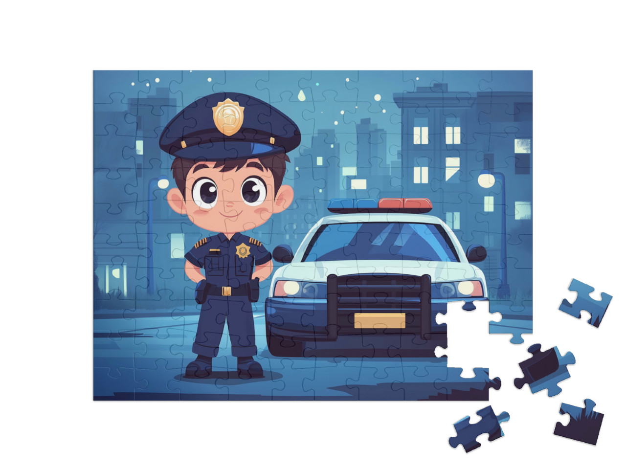 Puzzle 100 Teile „Tatütata – die Polizei ist da!“