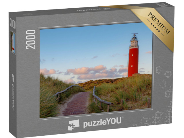 Puzzle 2000 Teile „Der rote Eierland-Leuchtturm auf der niederländischen Insel Texel“