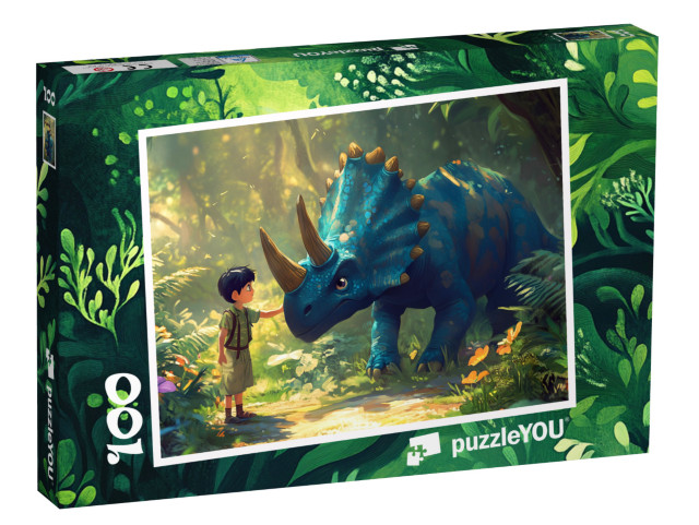 Puzzle 100 Teile „Mein blauer Dino-Freund“