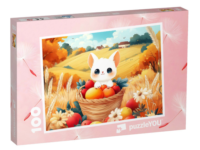 Puzzle 100 Teile „Der kleine Kater und die goldenen Äpfel“