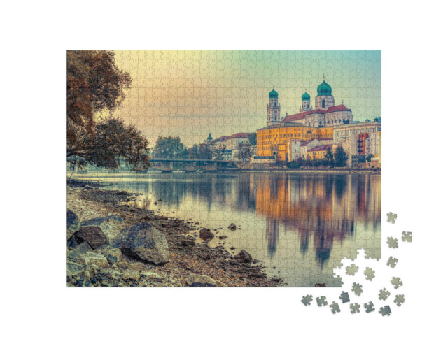 Puzzle 1000 Teile „Passau an einem Herbstabend, Bayern, Deutschland“